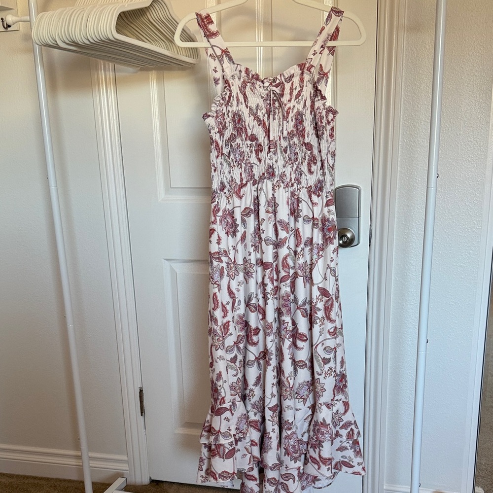 Grace Karin White and Red Floral Maxi Dress